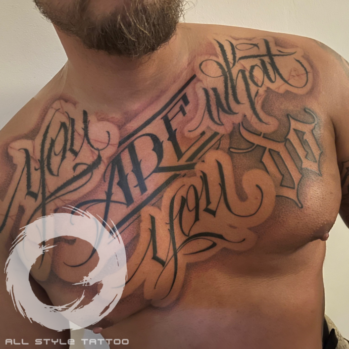 Allstyle Tattoo Lettering brust