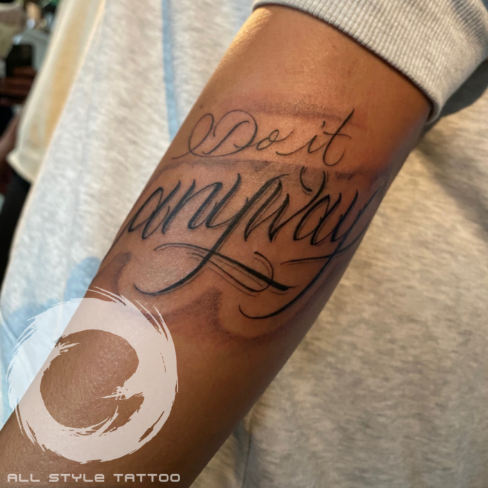 Allstyle tattoostudio Werneuchen fineline lettering text tattoo