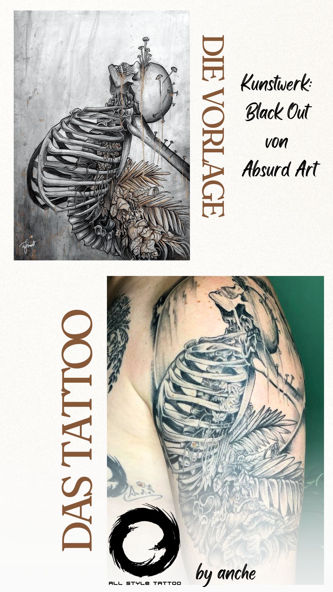 Tattoo nach Vorlage aus einem Kunstwerk